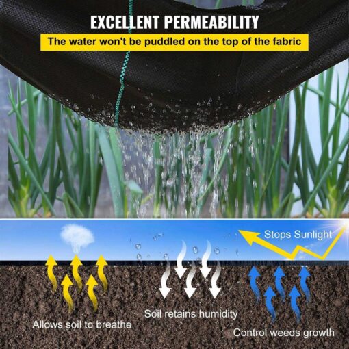 VEVOR Weed Barrier Landscape Fabric Woven - Image 4