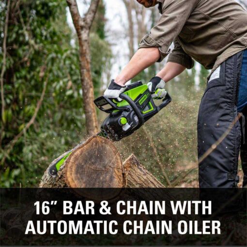 Greenworks Pro 60-Volt Battery Cordless Chainsaw - Image 2