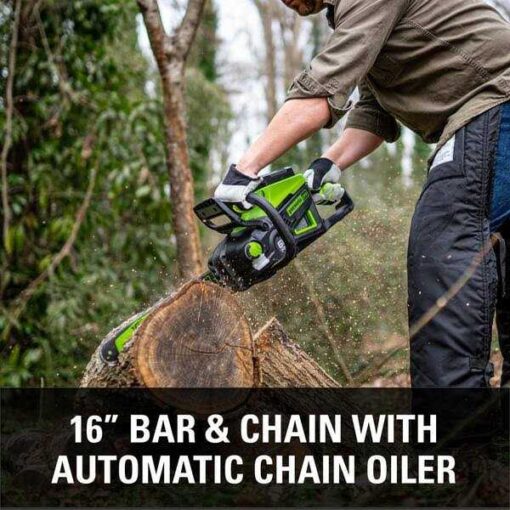 Greenworks Pro 60-Volt Battery Cordless Chainsaw - Image 2