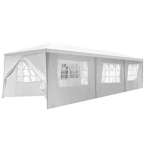 Fdw 10×30 Party Tent Wedding Patio Gazebo Outdoor Carport Canopy Shade with Side 8 Removable Walls