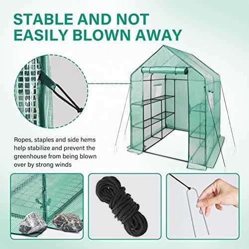 Ipower Walk-in Greenhouse Kit for Outdoors with Durable PE Cover and Observation Windows - Image 3