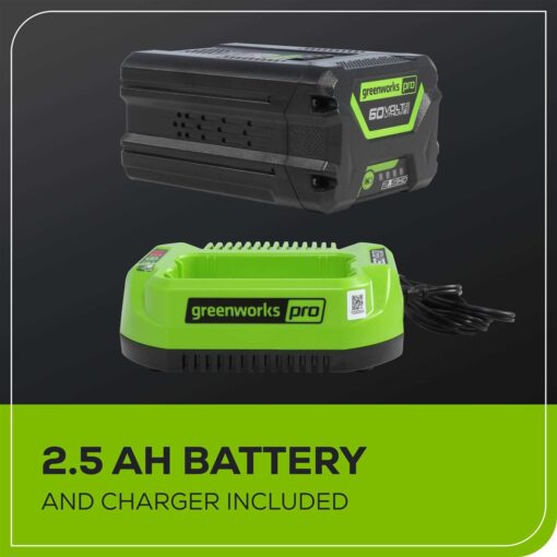Greenworks 60V 610 CFM Cordless Brushless Leaf Blower with 2.5Ah Battery & Rapid Charger - Image 5