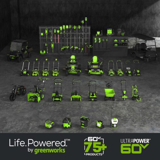 Greenworks 60V 610 CFM Cordless Brushless Leaf Blower with 2.5Ah Battery & Rapid Charger - Image 4