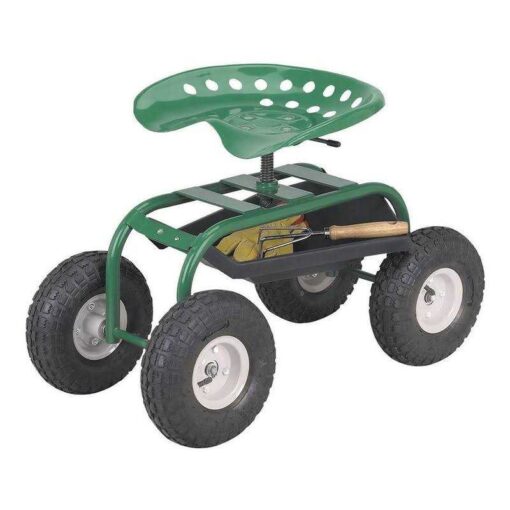 One Stop Gardens Rolling Work Seat with Tool Tray
