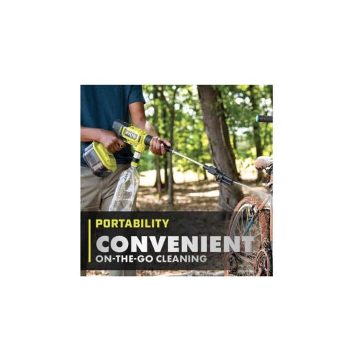 Ryobi ONE+ HP 18V Brushless EZClean 600 PSI 0.7 GPM Cordless Cold Water Power Cleaner with 4.0 Ah Battery and Charger - Image 3