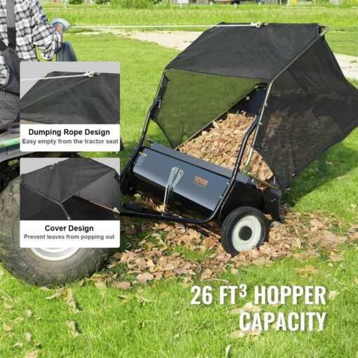 VEVOR Tow Behind Lawn Sweeper Large Capacity - Image 3