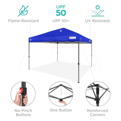 Best Choice Products 10x10ft Easy Setup Pop Up Canopy Instant Portable Tent with 1-Button PUSH - Image 2