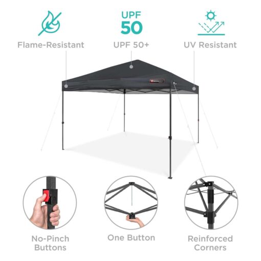 Best Choice Products 10x10ft Easy Setup Pop Up Canopy Instant Portable Tent with 1-Button PUSH - Image 5