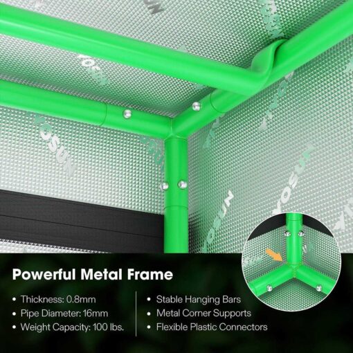 VIVOSUN 48x22x48x22x80x22 Mylar Hydroponic Grow Tent with Observation Window and Floor - Image 3