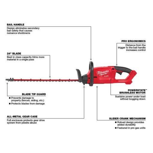 Milwaukee 2726-20 M18 FUEL Hedge Trimmer - Image 4