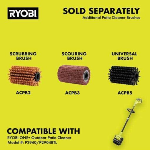 RYOBI ONE+ 18V Cordless Battery Outdoor Patio Sweeper - Image 5