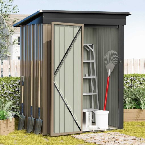 Devoko Patio Metal Shed Lockable Garden Shed for Outdoor Backyard Patio Storage