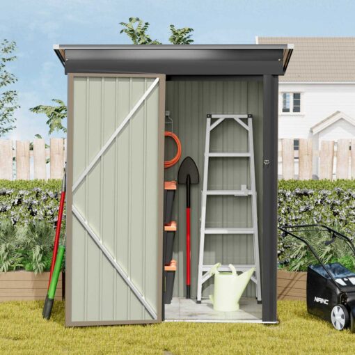 Devoko Patio Metal Shed Lockable Garden Shed for Outdoor Backyard Patio Storage - Image 4