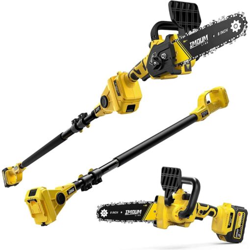 2-in-1 Brushless Pole Saw & Mini Chainsaw IMOUMLIVE 8 Cutting Cordless Power Pole Saw