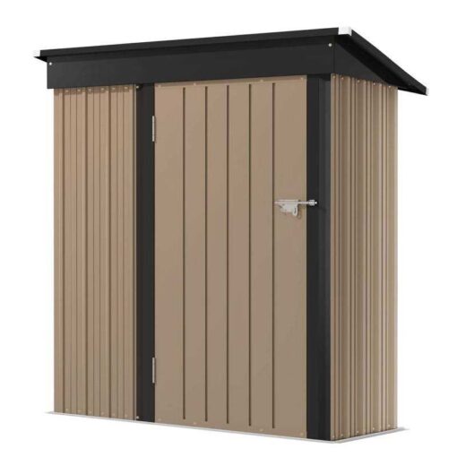 Devoko Outdoor Storage Shed 5 x 3 FT Lockable Metal Garden Shed Steel Anti-Corrosion Storage House with Single Lockable Door for Backyard Outdoor - Image 3