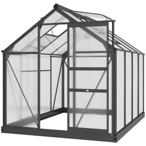 Outsunny 6' x 7' Polycarbonate Greenhouse Aluminum Walk-in Greenhouse Vent Garden