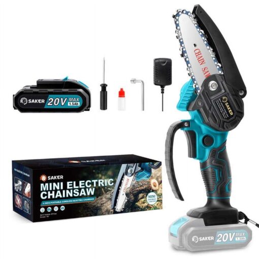 Saker 20V 4 in. Cordless Mini Chainsaw Including Batteries - Image 2