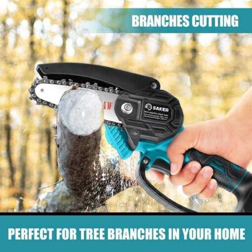 Saker 20V 4 in. Cordless Mini Chainsaw Including Batteries - Image 4