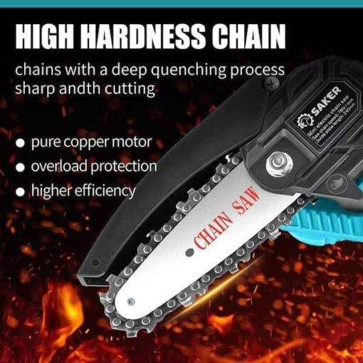 Saker 20V 4 in. Cordless Mini Chainsaw Including Batteries - Image 3