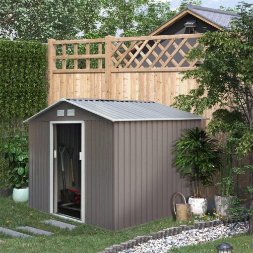 Outsunny Outdoor Metal Garden Storage Shed - Image 3