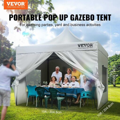 VEVOR Pop up Canopy Tent Outdoor Gazebo Tent with Sidewalls & Bag - Image 4