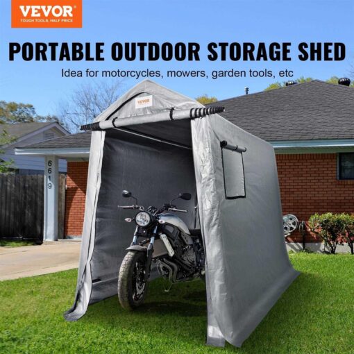 VEVOR Portable Shed Outdoor Storage Shelter Heavy Duty All-Season Instant Storage Tent Sheds with Roll-up Zipper Door and - Image 3