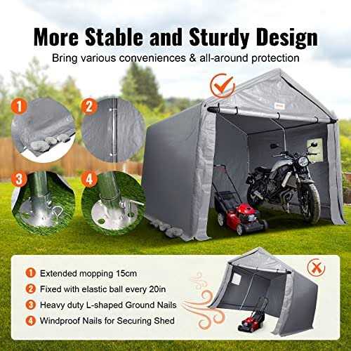 VEVOR Portable Shed Outdoor Storage Shelter Heavy Duty All-Season Instant Storage Tent Sheds with Roll-up Zipper Door and - Image 3