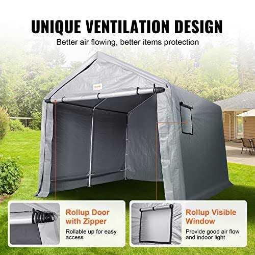 VEVOR Portable Shed Outdoor Storage Shelter Heavy Duty All-Season Instant Storage Tent Sheds with Roll-up Zipper Door and - Image 4