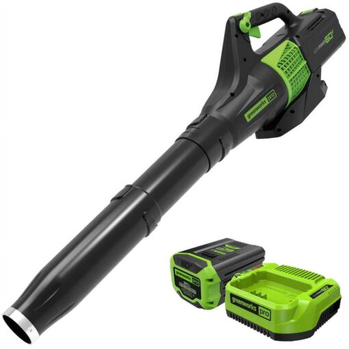 Greenworks 60V 450 CFM Cordless Battery Leaf Blower with 2.0Ah Battery & Charger