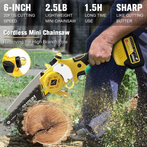 IMOUMLIVE 2-In-1 Cordless Pole Saw And Mini Chainsaw - Image 4