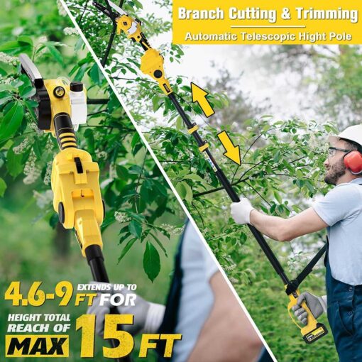 IMOUMLIVE 2-In-1 Cordless Pole Saw And Mini Chainsaw - Image 5