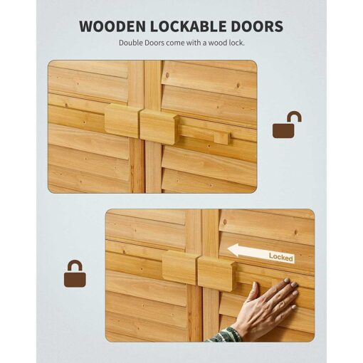 Lofka Outdoor Storage Cabinet Garden Shed with Asphalt Roof - Image 3