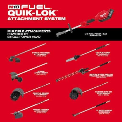 Milwaukee FUEL 10 in. 18V Lithium-Ion Brushless Electric Cordless Pole Saw with Attachment Capability with 10 in. Saw Chain - M18 - Image 2