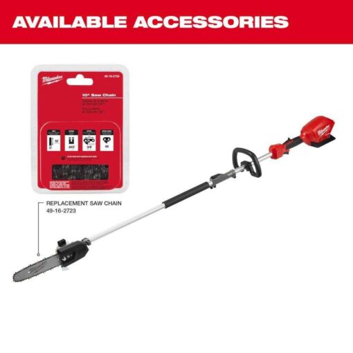 Milwaukee FUEL 10 in. 18V Lithium-Ion Brushless Electric Cordless Pole Saw with Attachment Capability with 10 in. Saw Chain - M18 - Image 5