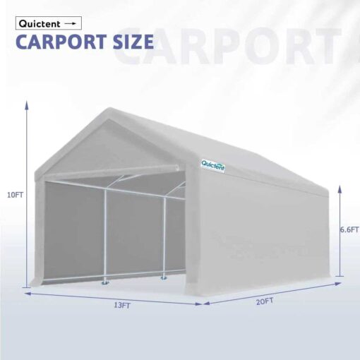 Quictent 20' x 13' Heavy Duty Car Shelter - Image 2