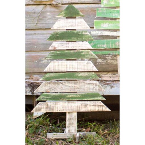 Kalalou Set of Three Recycled Wood Trees With Stands - Image 2