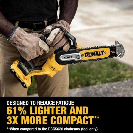 DEWALT 20V MAX 8-in. Brushless Cordless Pruning Chainsaw Kit DCCS623L1 - Image 2