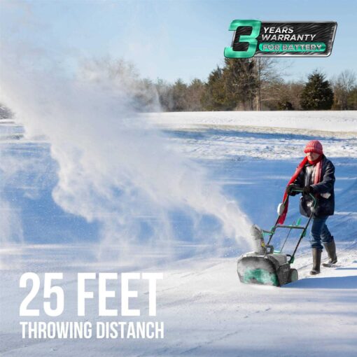Litheli Cordless Snow Blower 2x20V 20 Inch Snow Thrower with Brushless Motor Electric Snow Remove Machine - Image 3