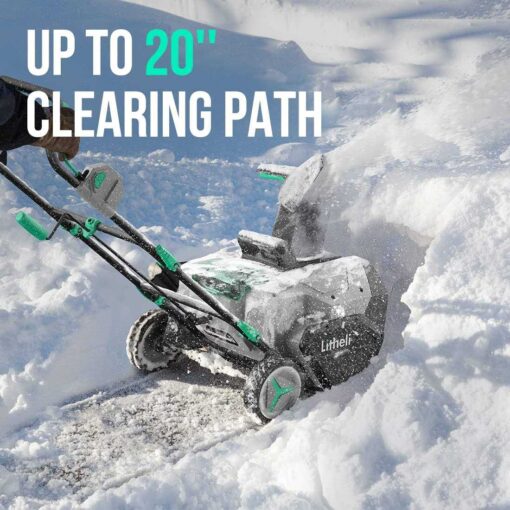 Litheli Cordless Snow Blower 2x20V 20 Inch Snow Thrower with Brushless Motor Electric Snow Remove Machine - Image 3