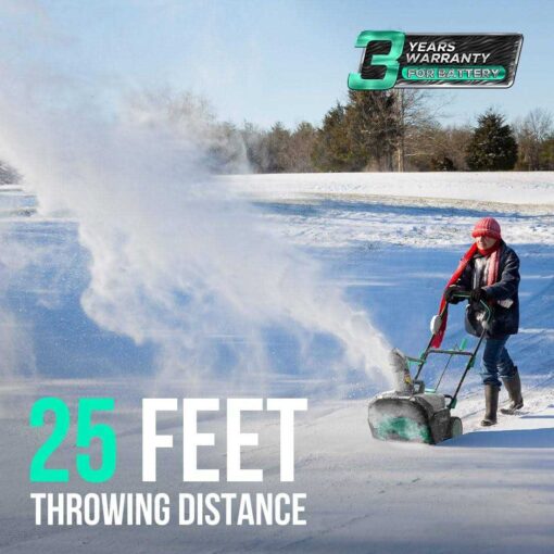 Litheli Cordless Snow Blower 2x20V 20 Inch Snow Thrower with Brushless Motor Electric Snow Remove Machine - Image 4
