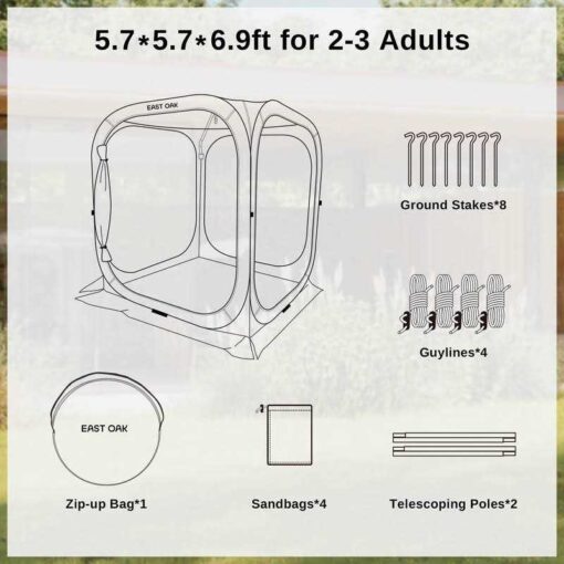 EAST OAK Screen House Tent Pop-Up Portable Screen Room Canopy Instant Screen Tent - Image 3