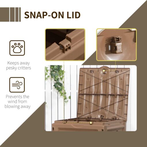 Outsunny Compost Bin, 120 Gallon Garden Composter with 80 Vents and 2 Sliding Doors - Image 3