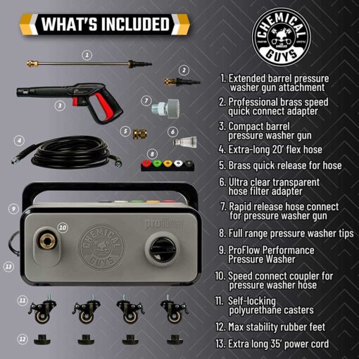 Chemical Guys EQP408 ProFlow Performance Electric Pressure Washer PM2000 - Image 4