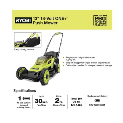 RYOBI 18V ONE+ P1140 Lawn Mower - Image 2