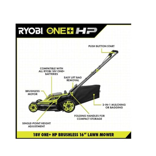 RYOBI 18V ONE+ P1140 Lawn Mower - Image 3