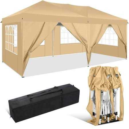 Sanopy 10' x 20' EZ Pop Up Canopy Tent Party Tent Outdoor Event Instant Tent Gazebo with 6 Removable Sidewalls Carry Bag