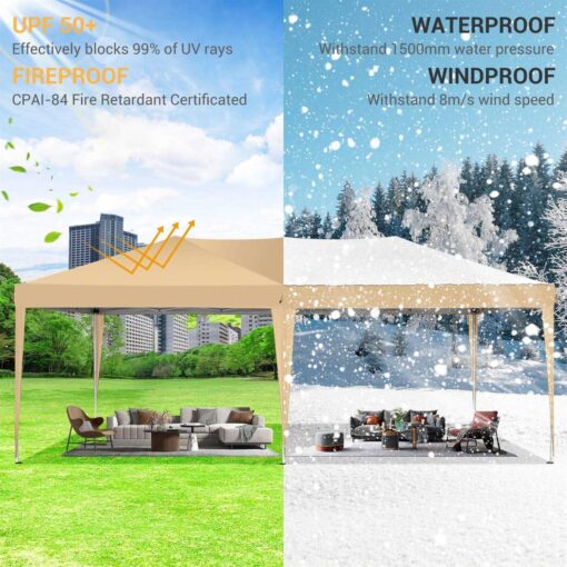 Sanopy 10' x 20' EZ Pop Up Canopy Tent Party Tent Outdoor Event Instant Tent Gazebo with 6 Removable Sidewalls Carry Bag - Image 4