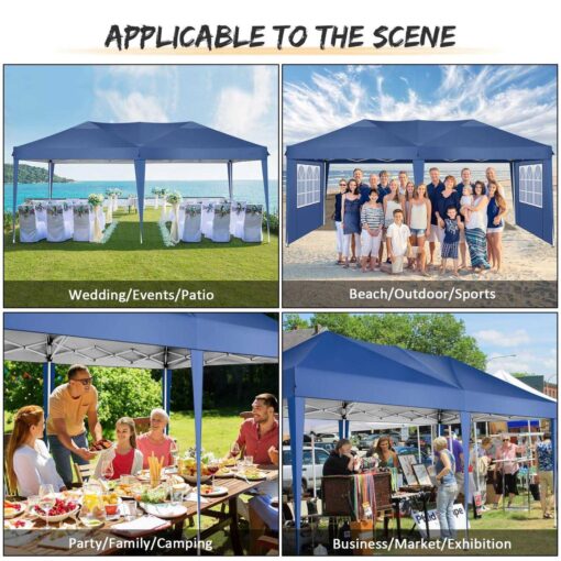 Sanopy 10' x 20' EZ Pop Up Canopy Tent Party Tent Outdoor Event Instant Tent Gazebo with 6 Removable Sidewalls Carry Bag - Image 5