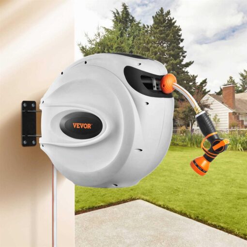 Bentism Retractable Hose Reel 100 ft x 1/2 inch 180 Swivel Bracket Wall-Mounted - Image 5