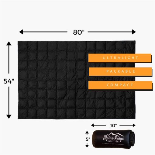 Alpine Ridge Outfitters Ultralight Down Camping Blanket - Image 2